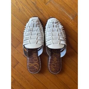 SAM‎ EDELMAN KEELYN WOMEN'S MULE WHITE LEATHER UPPER SLIP ON SIZE 9.5
